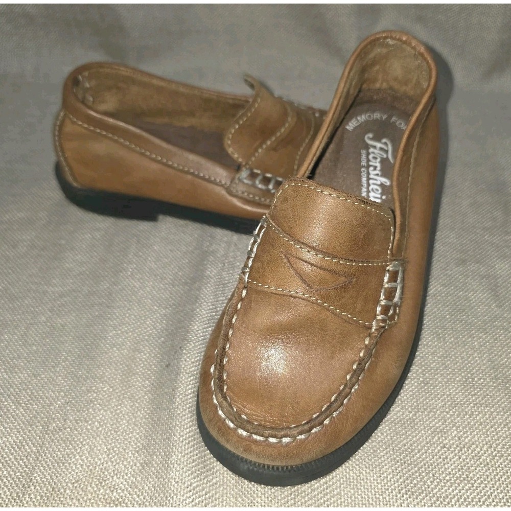 Florsheim Kids Loafers Size 11M Toddler Boys Brown Saddle Leather Dress Slip On